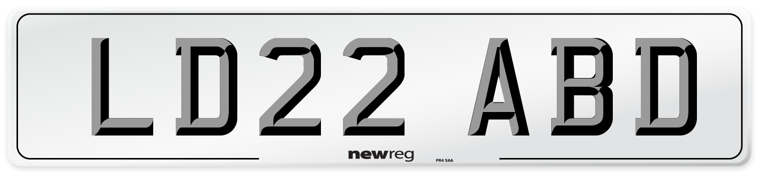 LD22 ABD Number Plate from New Reg